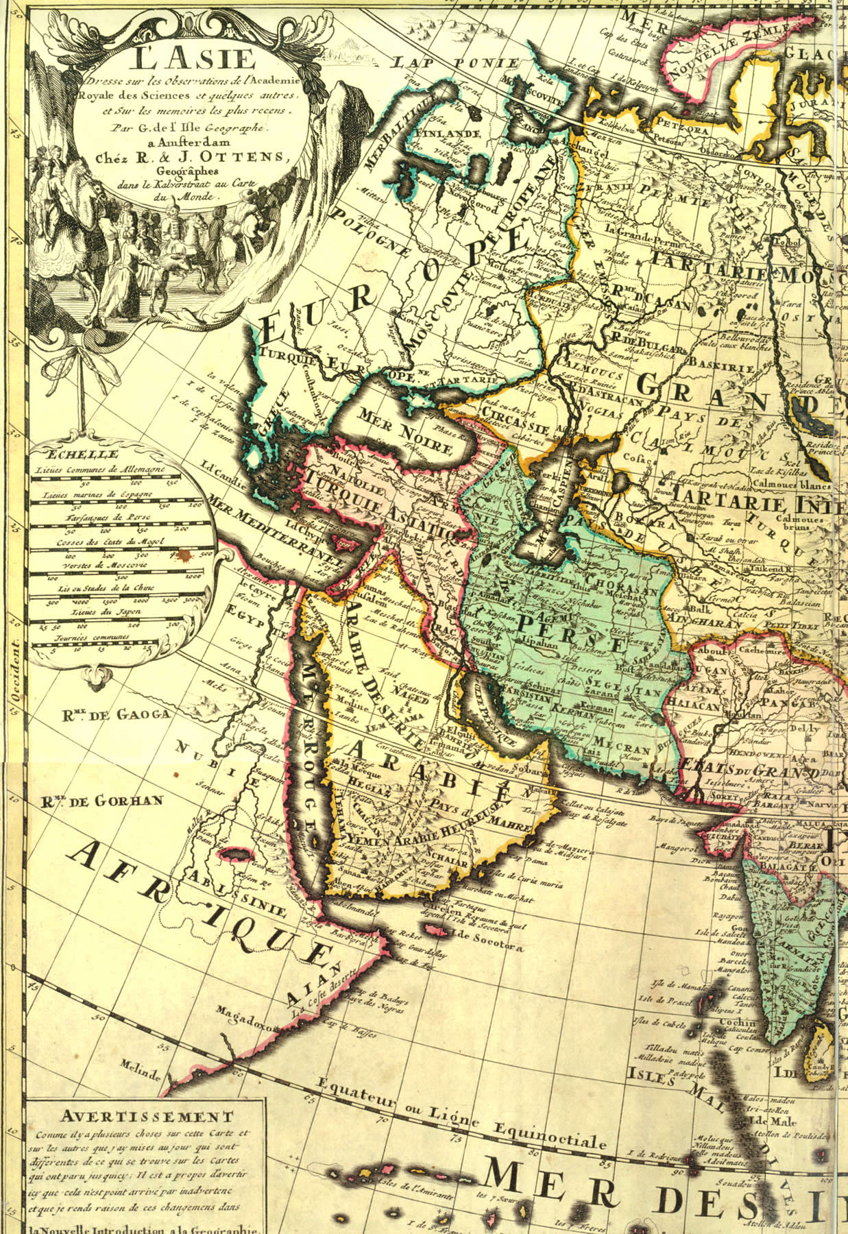 Map of Asia dating XVIII century
